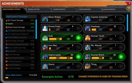 Marvel Heroes 2015 Synergies